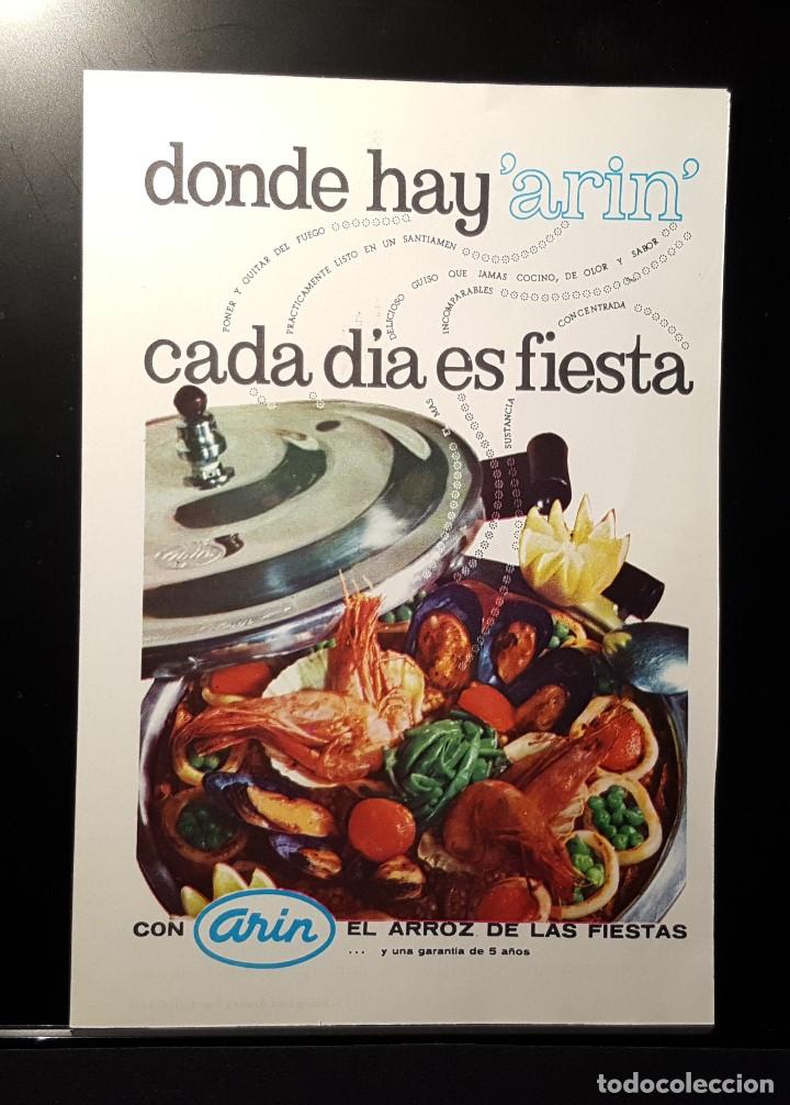 Coleccionismo de Revistas y Peri&oacute;dicos: Hoja Publicidad. Cara 1: Olla Arin. Cara 2: Copos Cereales Nestum. READERS DIGEST 1966)