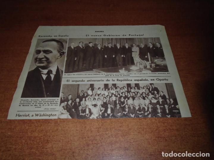 Coleccionismo de Revistas y Peri&oacute;dicos: RETAL PRENSA: NUEVO GOBIERNO DE PORTUGAL. PRESIDENTE CARMONA. ALEJANDRO KERENSKY EN ESPA&Ntilde;A
