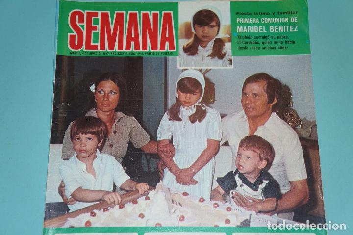 Coleccionismo de Revistas y Peri&oacute;dicos: RECORTE FOTO DE MARIBEL BENITEZ HIJA DEL CORDOBES REVISTA SEMANA N&ordm; 1946 PORTADA