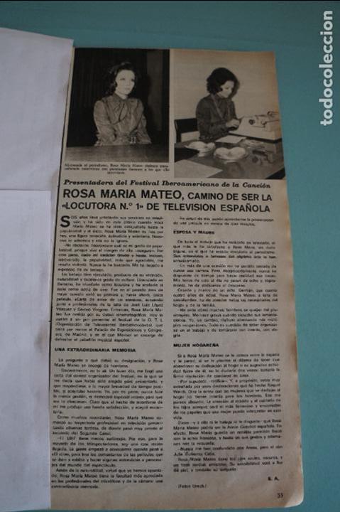 Coleccionismo de Revistas y Peri&oacute;dicos: RECORTE REPORTAJE CLIPPING DE ROSA MARIA MATEO REVISTA SEMANA N&ordm; 1711 PAG. 33