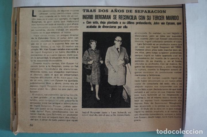 Coleccionismo de Revistas y Peri&oacute;dicos: RECORTE REPORTAJE CLIPPING DE INGRID BERGMAN REVISTA SEMANA N&ordm; 1784 PAG. 86