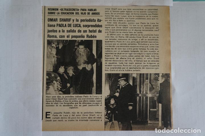 Coleccionismo de Revistas y Peri&oacute;dicos: RECORTE REPORTAJE CLIPPING DE OMAR SHARIF Y PAOLA DE LUCA REVISTA SEMANA N&ordm; 1773 PAG. 23