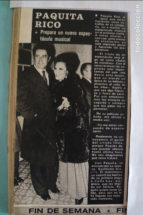 Coleccionismo de Revistas y Peri&oacute;dicos: RECORTE REPORTAJE CLIPPING DE PAQUITA RICO REVISTA SEMANA N&ordm; 1773 PAG. 60