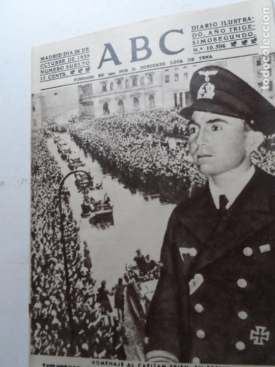 Coleccionismo de Revistas y Peri&oacute;dicos: ABC 26 DE OCTUBRE DE 1939 - Facsimil