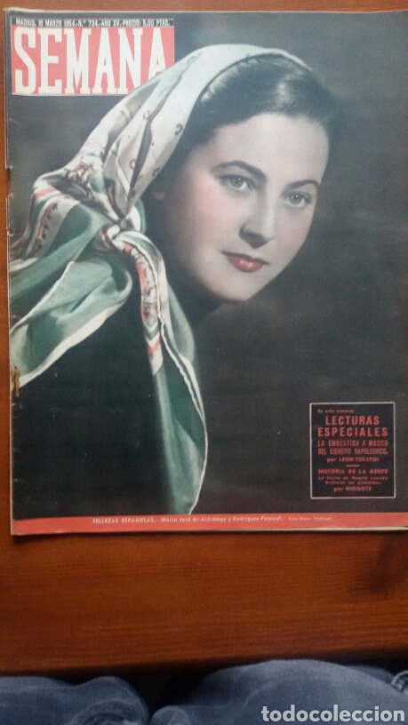 Coleccionismo de Revistas y Peri&oacute;dicos: Revista semana. N&uacute;mero 734. A&ntilde;o XV.16 de Marzo de 1954.