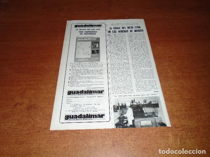 Coleccionismo de Revistas y Peri&oacute;dicos: RETAL PRENSA 1977: RESE&Ntilde;A PERID&Iacute;STICA A UNA COLUMNA SOBRE EL RESTAURANTE EL VIEJO LE&Oacute;N EN MADRID