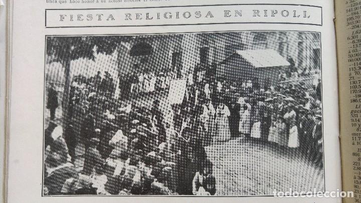 Sammeln von Zeitschriften und Zeitungen: FIESTA RELIGIOSA EN RIPOLL ROMERIA MONASTERIO SANTA MARIA MONESTIR HOJA A&Ntilde;O 1909