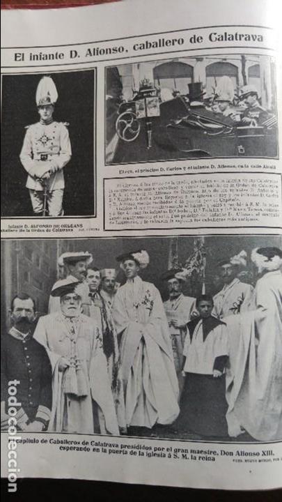 Collezionismo di Riviste e Giornali: INFANTE ALFONSO CABALLERO DE CALATRAVA IGLESIA DE LAS CALATRAVAS HOJA A&Ntilde;O 1905