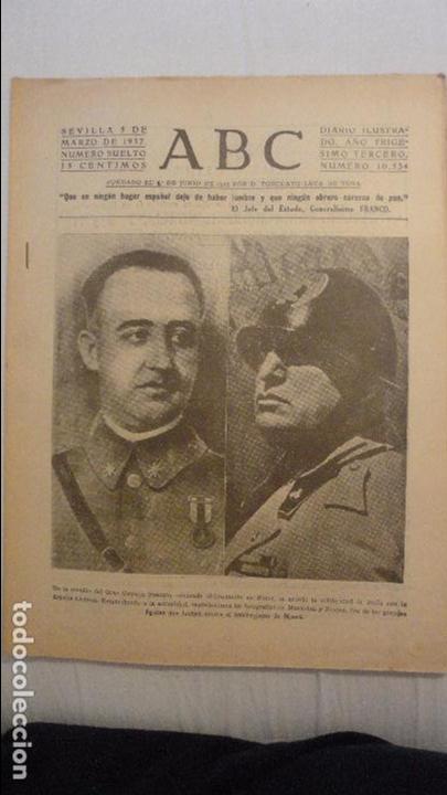 Coleccionismo de Revistas y Peri&oacute;dicos: DIARIO ABC.N&ordm; 10,534.SEVILLA MARZO 1937.GUERRA CIVIL.