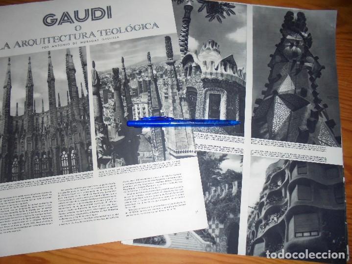 Coleccionismo de Revistas y Peri&oacute;dicos: RECORTE PRENSA : GAUDI O LA ARQUITECTURA TEOLOGICA.  MUNDO HISPANICO, NOVBRE 1951