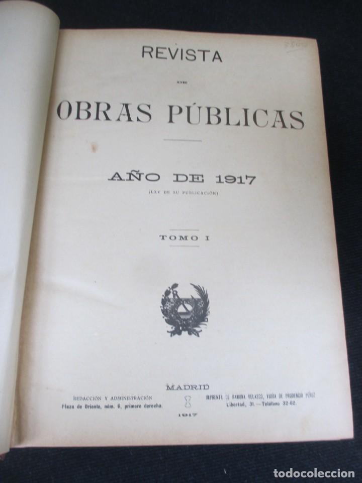 Coleccionismo de revistas y peri&oacute;dicos: REVISTA DE OBRAS PUBLICAS A&Ntilde;O 1917 COMPLETO 51 NUMEROS 628PP 34*26CM + INFO