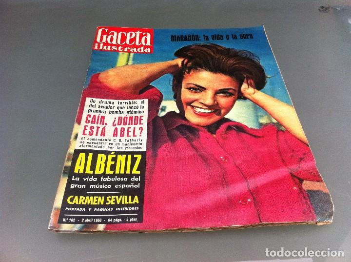 Coleccionismo de Revistas y Peri&oacute;dicos: REVISTA (GACETA ILUSTRADA) N&ordm; 182. 1960. MARA&Ntilde;&Oacute;N. ALB&Eacute;NIZ.  CARMEN SEVILLA