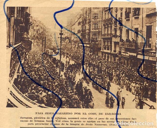 Coleccionismo de Revistas y Peri&oacute;dicos: ZARAGOZA 1935 SEMANA SANTA EN EL COSO RETAL HOJA REVISTA