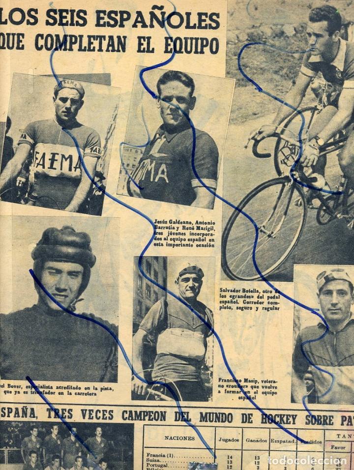 Coleccionismo de Revistas y Peri&oacute;dicos: CICLISMO 1956   EQUIPO ESPA&Ntilde;OL AL COMPLETO HOJA REVISTA