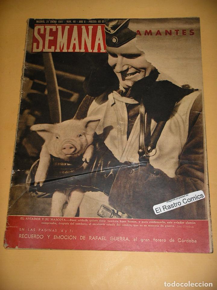 Coleccionismo de Revistas y Peri&oacute;dicos: Semana n&ordm; 48, 21, de enero, de 1941, Rafael Guerra, guerra, b&eacute;lico, sociedad, revista, ercom