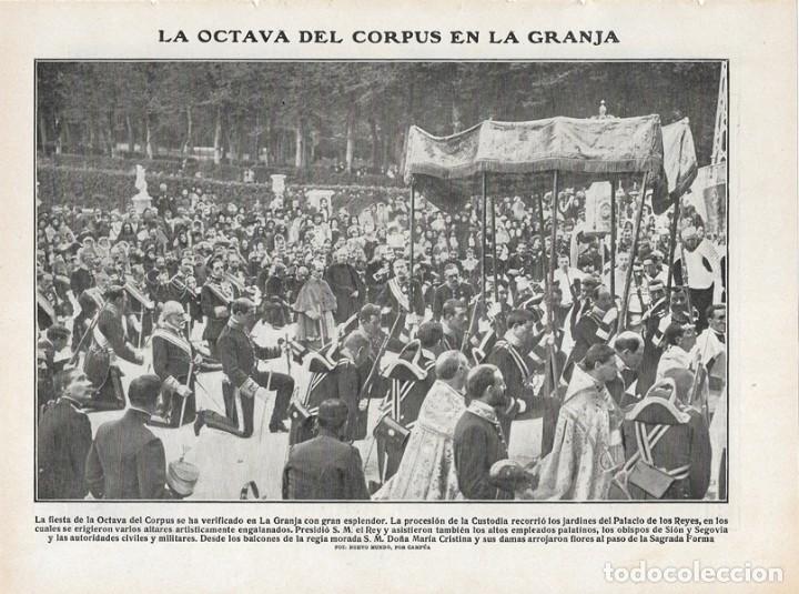 Collezionismo di Riviste e Giornali: 1908 HOJA REVISTA SEGOVIA GRANJA FIESTA DE LA OCTAVA DEL CORPUS PROCESI&Oacute;N CUSTODIA REY ALFONSO XIII