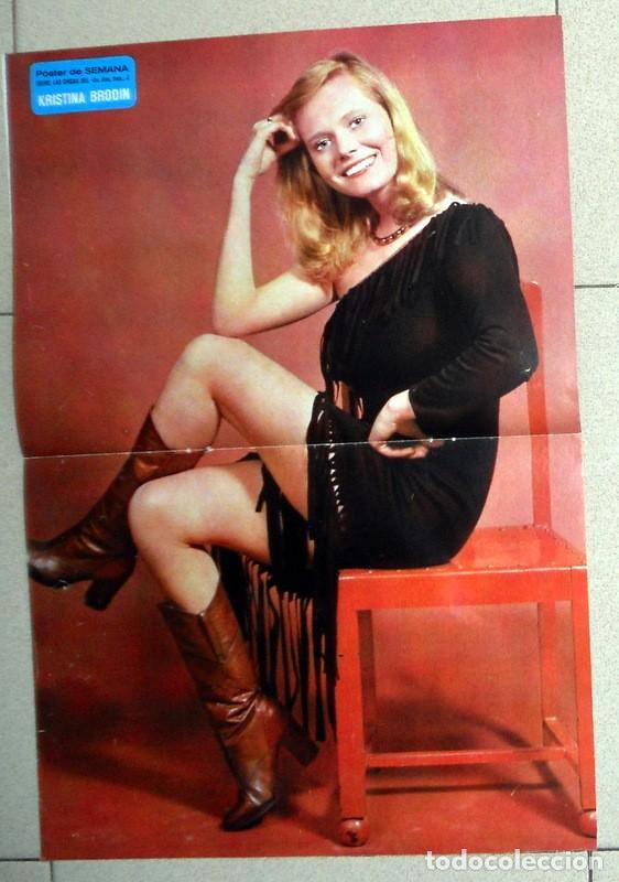 Coleccionismo de Revistas y Peri&oacute;dicos: POSTER ANTIGUO REVISTA SEMANA. KRISTINA BRODIN - COLECCION CHICAS DEL UN,DOS,TRES - TV - A&ntilde;os 70