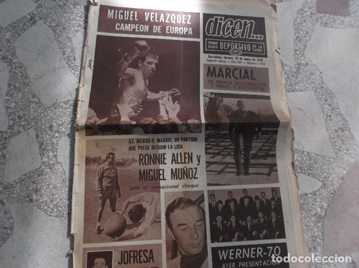 Coleccionismo de Revistas y Peri&oacute;dicos: periodico, dicen.... n&ordm; 1552, 30 enero -1970,boxeo miguel velazquez campeon de europa,