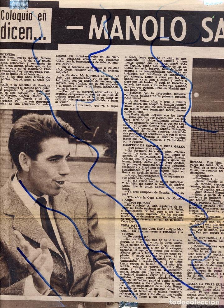 Collection Magazines and Newspapers: TENIS  1965 MANOLO SANTANA  2   HOJAS    REVISTA