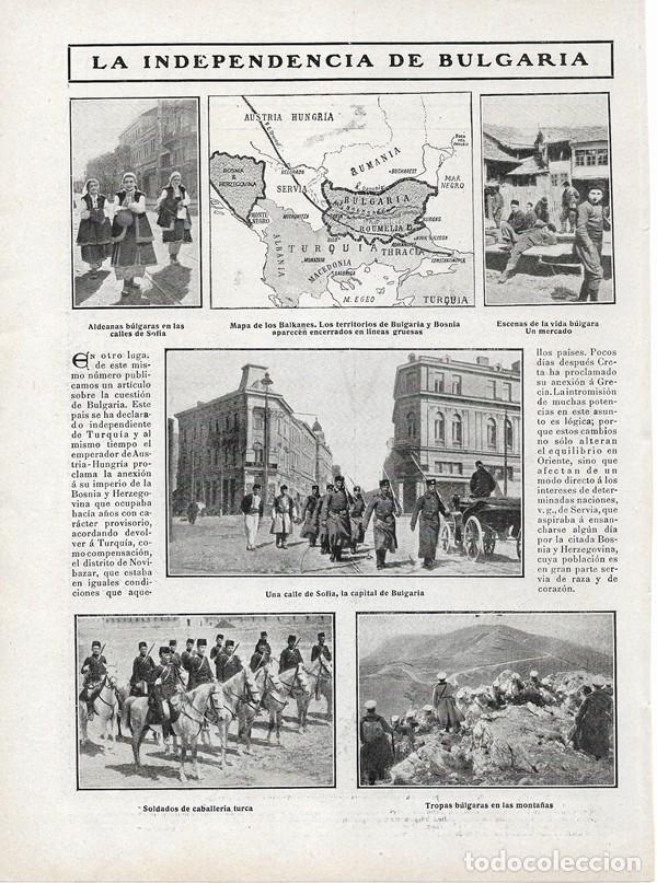 Collectionnisme de Revues et Journaux: 1908 HOJA REVISTA BULGARIA SOF&Iacute;A INDEPENDENCIA DE TURQU&Iacute;A ANEXI&Oacute;N A IMPERIO AUSTRO-HUNGARO