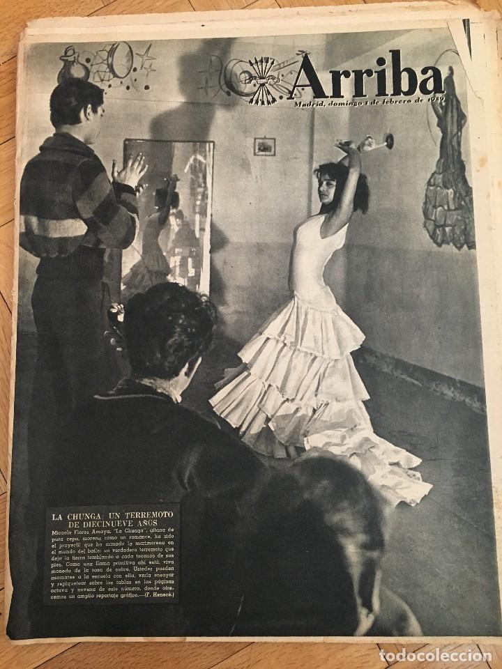 Collection Magazines and Newspapers: ARRIBA (1-2-59) LA CHUNGA PREMIOS PINTURA DE ALICANTE PALACIO DE DEPORTES MADRID SACONIA