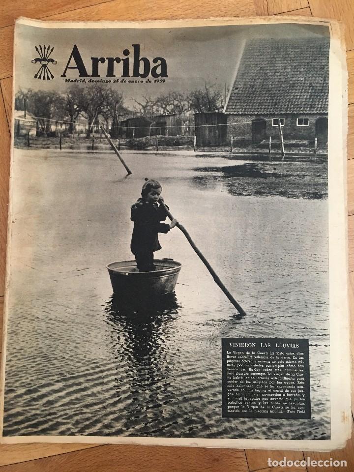 Collection Magazines and Newspapers: ARRIBA (26-1-59) X-15 PUERTOMARIN LUGO PUENTE DEL REY Y LA FLORIDA RIO MANZANARES MADRID