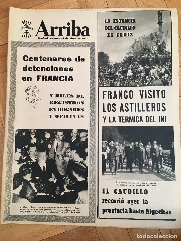 Colecionismo de Revistas e Jornais: ARRIBA (28-4-61)  FRANCO EN CADIZ MALAGA ASTILLEROS TERMICA DEL INI PUBLICO BARCELONA HAMBURGO
