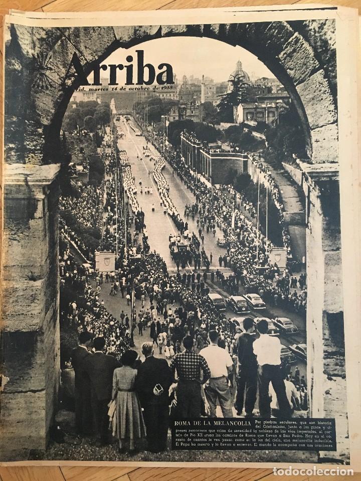 Collection Magazines and Newspapers: ARRIBA (14-10-58)ADIOS A PIO XII EN ROMA PLAZA SAN PEDRO LLOBREGAT ABASTECIMIENTO DE AGUAS BARCELONA