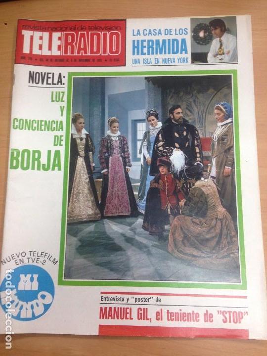 Colecionismo de Revistas e Jornais: REVISTA TELERADIO N&ordm;775 NOVIEMBRE 1972 LA CASA DE LOS HERMIDA