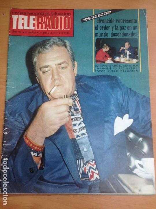 Colecionismo de Revistas e Jornais: REVISTA TELERADIO N&ordm;744 ABRIL 1972 IRONSIDE