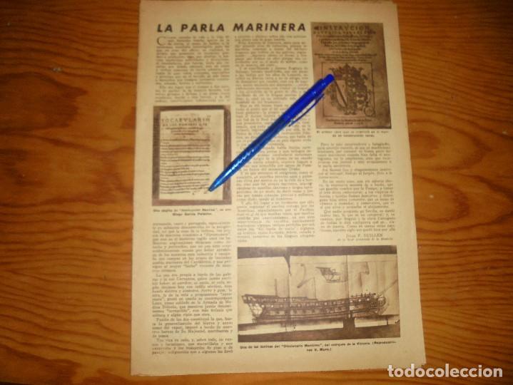 Coleccionismo de Revistas y Peri&oacute;dicos: RECORTE PRENSA : LA PARLA MARINERA.  ABC, MARZO 1950