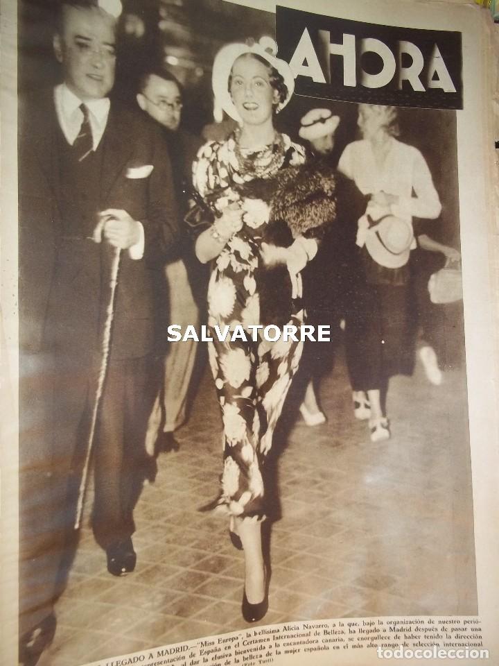 Coleccionismo de Revistas y Peri&oacute;dicos: AHORA.DIARIO REPUBLICANO.8 AGOSTO 1935.ALICIA NAVARRO.MISS EUROPA.TENERIFE.CICLISMO PAIS VASCO.