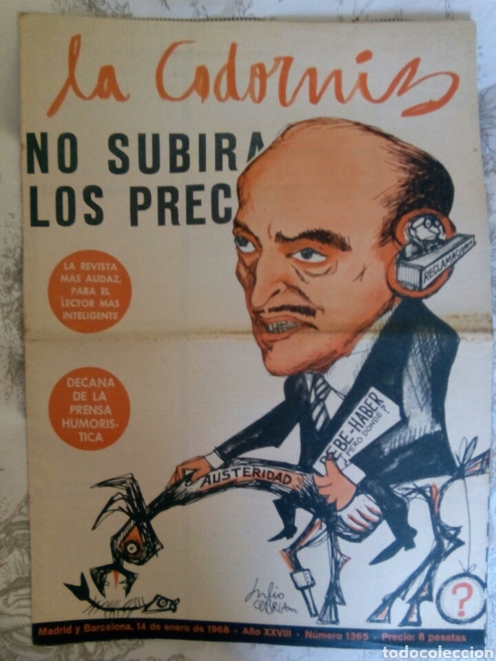 Coleccionismo de Revistas y Peri&oacute;dicos: La Codorniz. Revista. N. 1365. 14 enero 1968