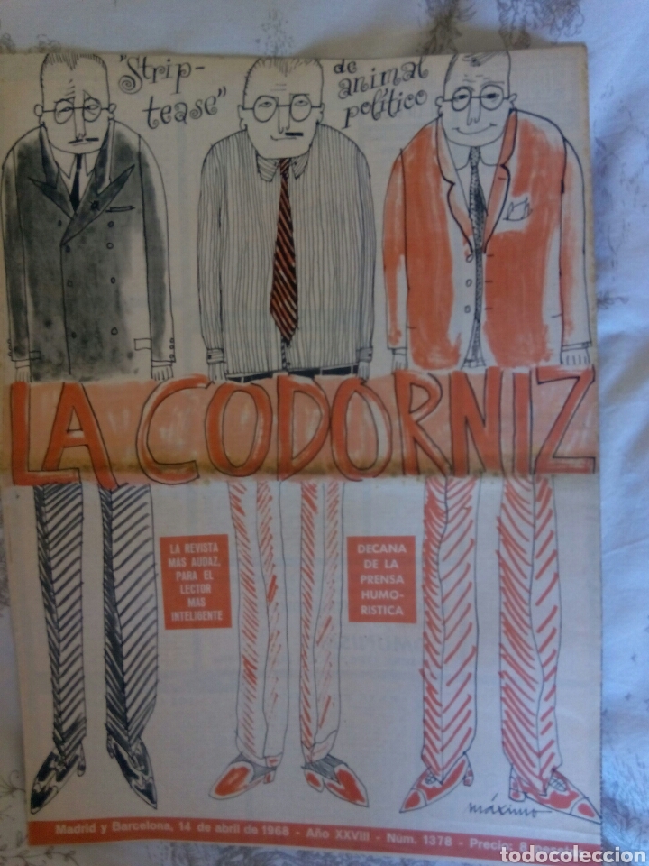 Coleccionismo de Revistas y Peri&oacute;dicos: La Codorniz. N. 1378. 14 abril 1968