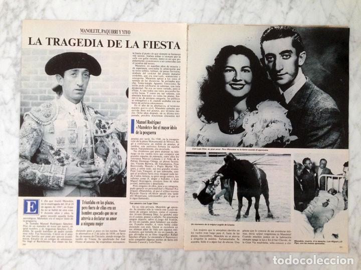 Coleccionismo de revistas y peri&oacute;dicos: REPORTAJE - MANOLETE, PAQUIRRI Y YIYO