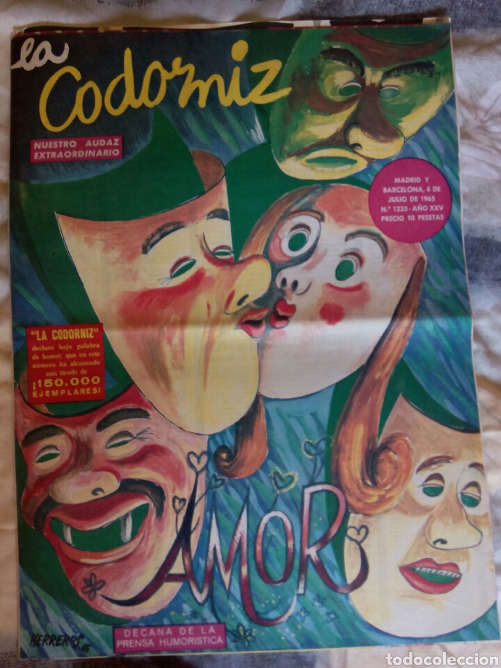 Coleccionismo de Revistas y Peri&oacute;dicos: La Codorniz. Extra Amor. N. 1233. 4 jul. 1965