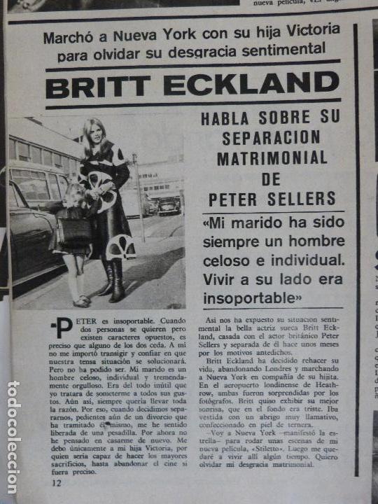Coleccionismo de Revistas y Peri&oacute;dicos: RECORTE REPORTAJE CLIPPING DE BRITT ECKLAND REVISTA SEMANA N&ordm; 1499