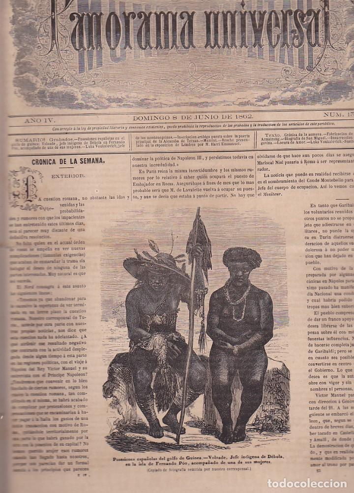 Colecionismo de Revistas e Jornais: SEMANARIO EL PANORAMA UNIVERSAL 8 DE JUNIO 1862
