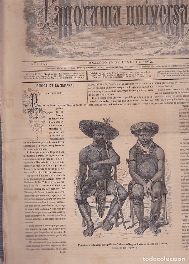 Colecionismo de Revistas e Jornais: SEMANARIO EL PANORAMA UNIVERSAL 15 DE JUNIO 1862