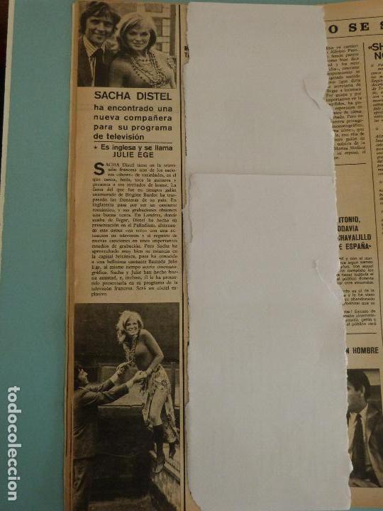 Coleccionismo de Revistas y Peri&oacute;dicos: RECORTE REPORTAJE CLIPPING DE SACHA DISTEL REVISTA SEMANA N&ordm; 1598 PAG. 16