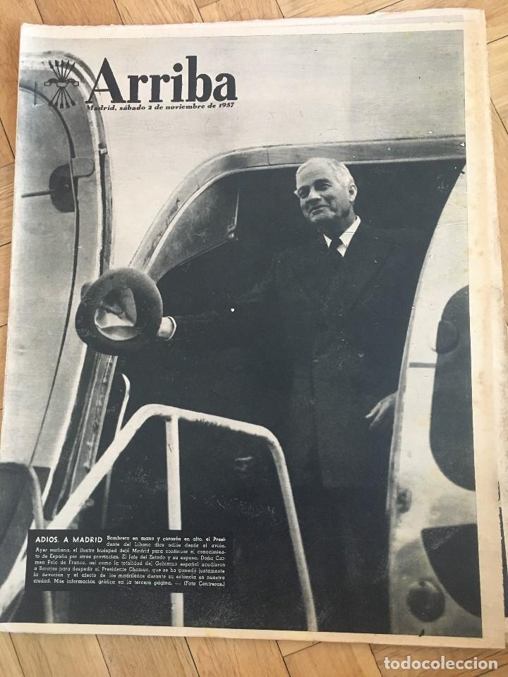 Collection Magazines and Newspapers: ARRIBA (2-11-57) CHAMUN LIBANO AGUAS DE MALLORCA AUTOBUSES EN MIERES