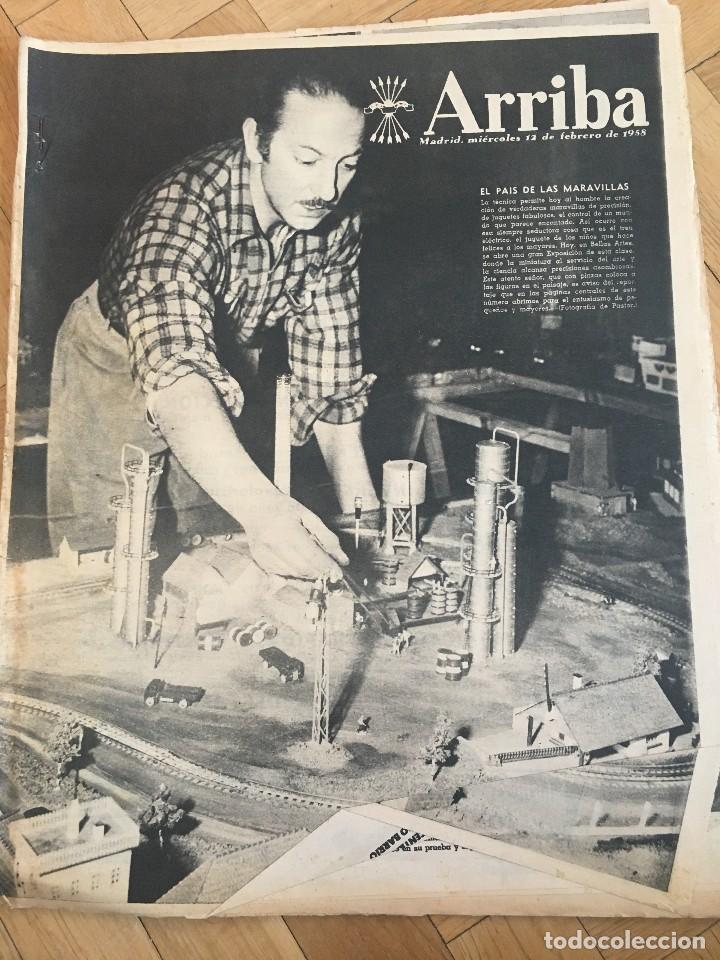Coleccionismo de Revistas y Peri&oacute;dicos: ARRIBA (12-2-58) JUGUETES INFANTILES PARA PAPAS CARMEN SEVILLA TEATRO ARRECIFE LANZAROTE