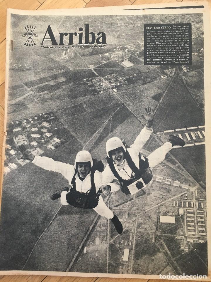 Coleccionismo de Revistas y Peri&oacute;dicos: ARRIBA (4-11-58) CORONACION JUAN XXIII GRETA GARBO ESPA&Ntilde;A CAMPEON COPA LATINA HOCKEY PATINES