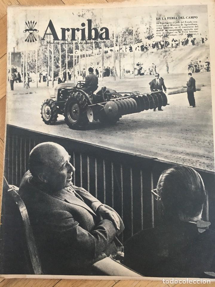 Collection Magazines and Newspapers: ARRIBA (16-6-59) FERIA DEL CAMPO CASTILLO JADRAQUE COPA GENERALISIMO BARCELONA REAL MADRID BENASAL