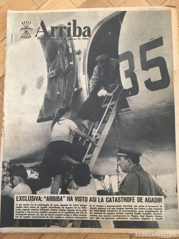 Collection Magazines and Newspapers: ARRIBA (4-3-60) CATASTROFE DE AGADIR LA CASBAH POBLET INCENDIO MEDINA DEL CAMPO