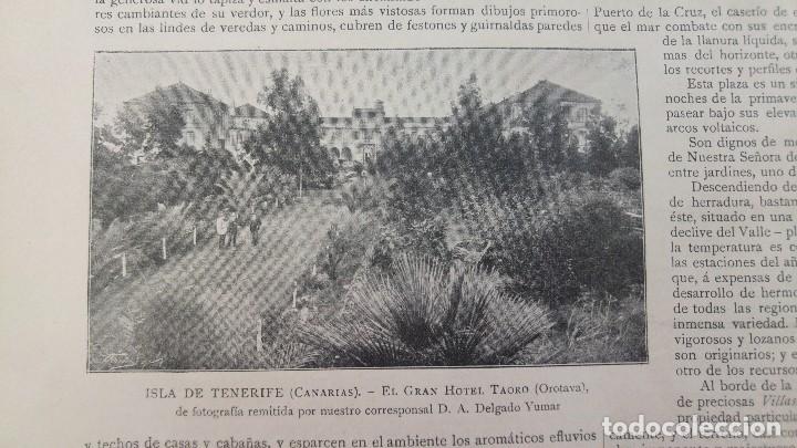 Collezionismo di Riviste e Giornali: GRAN HOTEL TAORO VILLA DE LA OROTAVA TENERIFE CANARIAS ZARAGOZA REVISTA A&Ntilde;O 1898