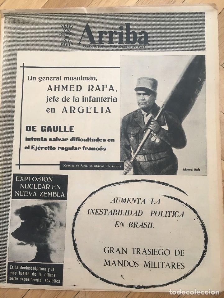 Coleccionismo de Revistas y Peri&oacute;dicos: ARRIBA (5-10-61) AHMED RAFA ARGELIA BURGOS CAIRO DAMASCO NOTTINGHAM FOREST VALENCIA SARA MONTIEL