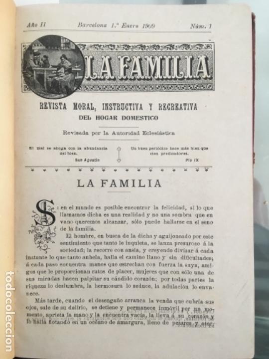Collectionnisme de Revues et Journaux: LA FAMILIA. REVISTA MORAL, INSTRUCTIVA Y RECREATIVA DEL HOGAR DOM&Eacute;STICO.A&ntilde;o II, n&ordm; 1 al 9 , 1909