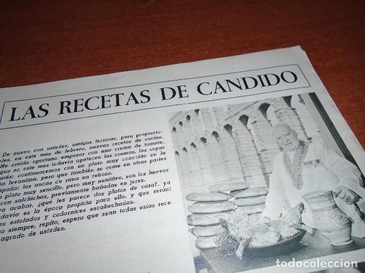 Coleccionismo de Revistas y Peri&oacute;dicos: RETAL PRENSA DE 1969: LAS RECETAS DE C&Aacute;NDIDO. ANCAS. SOPA. CODORNICES. PICHONES. TERNERA. HUEVOS ETC