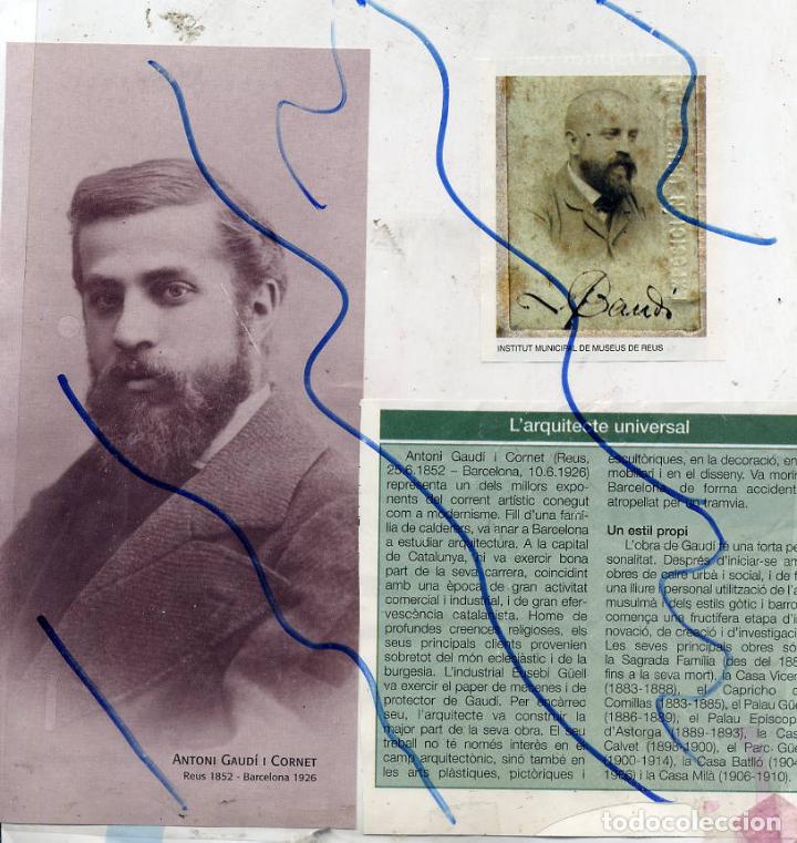 Coleccionismo de revistas y peri&oacute;dicos: ANTONIO GAUDI 2002 150&ordm; ANIVERSARIO REUS RETALES  HOJA REVISTA